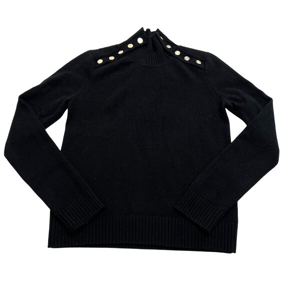 Maje Monty Cashmere Turtleneck Sweater in Black - Picture 1 of 4